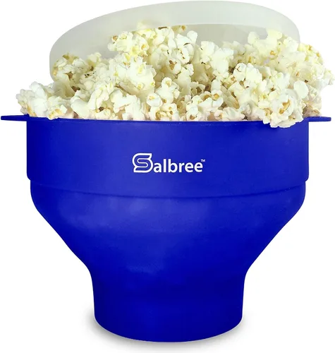Vista 15 de La máquina original de palomitas de maíz Salbree plegable de silicona para microondas, recipiente microondas con capacidad para 16 tazas, utiliza