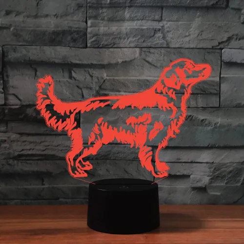 Vista 6 de Luz nocturna para niños 3D Golden Retriever Dog Lámpara LED con control remoto, 16 colores cambiantes, regalo de cumpleaños de Navidad para niño