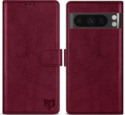 Vista 32 de ZZXX Funda tipo cartera para Google Pixel 8 con bloqueo RFID, ranura para tarjetas, función atril, cierre magnético, funda protectora de cuero