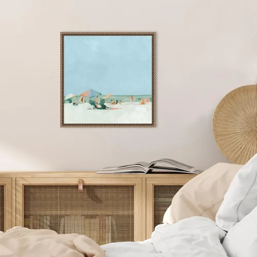 Vista 5 de Amanti Art Lienzo enmarcado para pared, 16 x 16 pulgadas, paleta de verano I de Emma Scarvey, lienzo enmarcado para pared, obras de arte de playa