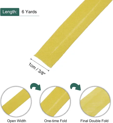 Vista 118 de MECCANIXITY Cinta al bies de doble pliegue de 1/2 pulgada de poliéster continuo a granel para costura, costura, dobladillo, encuadernación y Beige