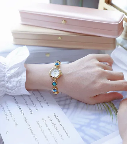 Vista 4 de ADSBIAOYE Reloj de pulsera de lujo con diamantes de cristal para mujer, resistente al agua