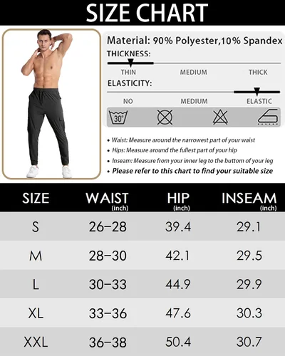Vista 6 de Y YERFONE Cargo Pants for Men Slim Fit Joggers for Men Workout Athletic Hiking Golf Track Pants with Pockets