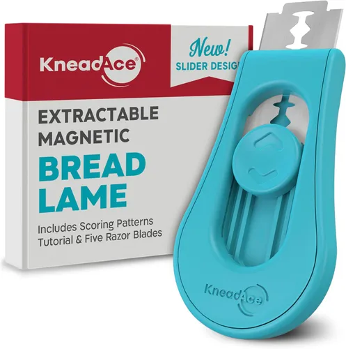Vista 11 de KNEADACE Herramienta de puntuación de masa magnética mejorada, herramienta profesional de puntuación de masa con hoja extraíble, herramienta de pan