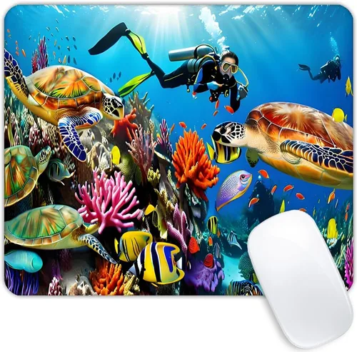 Vista 15 de Animal Collection - Alfombrilla de mouse personalizada con base de goma antideslizante para computadoras, laptop, oficina, escritorio, accesorios