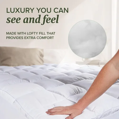 Vista 5 de Beckham Hotel Collection Cubrecolchón híbrido de tamaño individual (extra acolchado) y protector - Funda de colchón acolchada impermeable