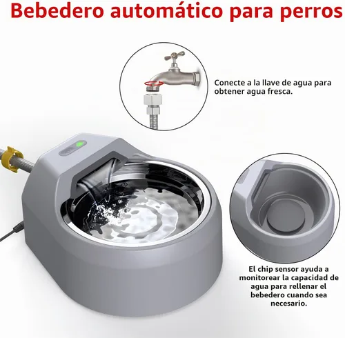 Vista 3 de Fuente de agua para perros, dispensador de agua de llenado automático para perros, fuente USB, fuente de reposición automática para perros