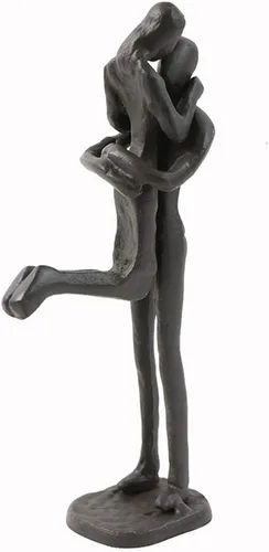 Vista 3 de Escultura de beso apasionado, estatua de hierro, romántica, adorno de metal, figura de pareja, decoración para el hogar y la oficina (A2 Kiss)