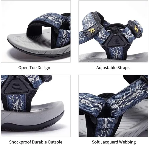 Vista 7 de CAMELSPORTS Sandalias atléticas para hombre con correa para el aire libre, sandalias de playa de verano, impermeables, zapatos de agua