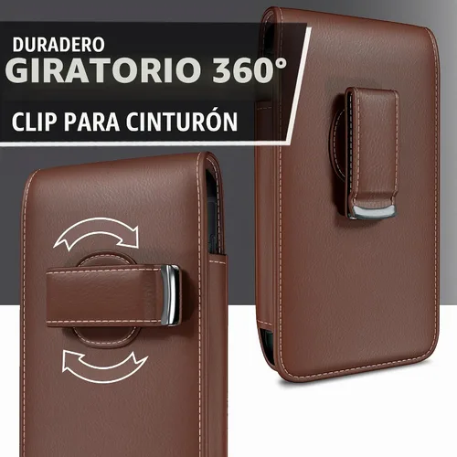 Vista 5 de DeBin Funda para iPhone 16 16e 16pro 15 15 Pro, 14, 14 Pro, 13, 13 Pro, 12 Pro, 12, 11, XR Funda para cinturón con clip giratorio Funda