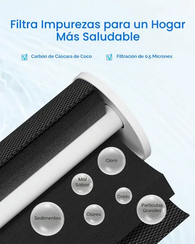 Vista 4 de Waterdrop Filtro de sedimentos de carbono CTO para toda la casa para GE® Cartucho de filtro de agua de repuesto para GXWH40L, W10-PR, Culligan®