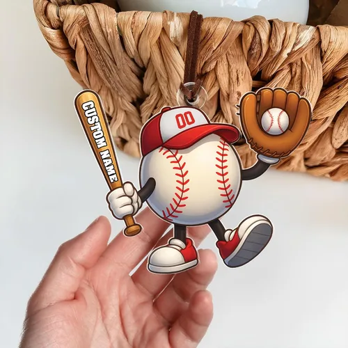 Vista 4 de Personalized Baseball Christmas Ornament Custom Player Gift Decor 25on335