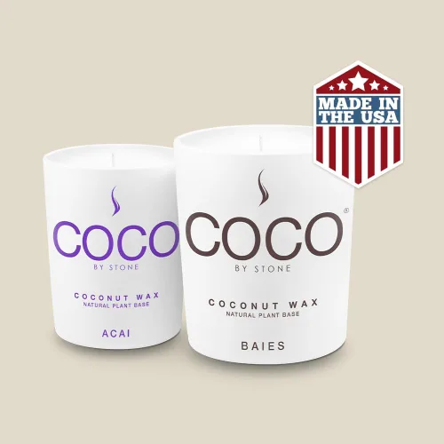 Vista 7 de COCO by Stone Vela de 6.5 onzas, vela de cera de albaricoque de coco para el hogar (ámbar), producto de fragancia para el hogar, vela de 1 mecha