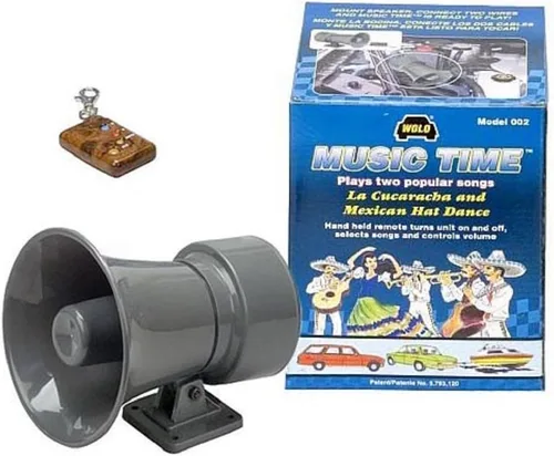 Vista 2 de Bocina electrónica musical Wolo, con control remoto, La cucaracha y baile mexicano del sombrero