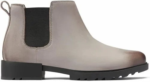 Vista 2 de SOREL Botas Chelsea Emelie II para mujer, botas de lluvia de cuero impermeables