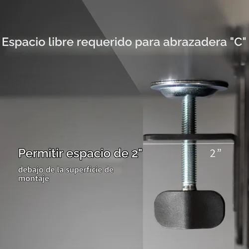 Vista 7 de VIVO Extensor de Escritorio con Abrazadera de 6 x 9 Pulgadas (11 Incluyendo Abrazaderas), Soporte para Muñeca, Bandeja Reposabrazos, Soporte de Mesa