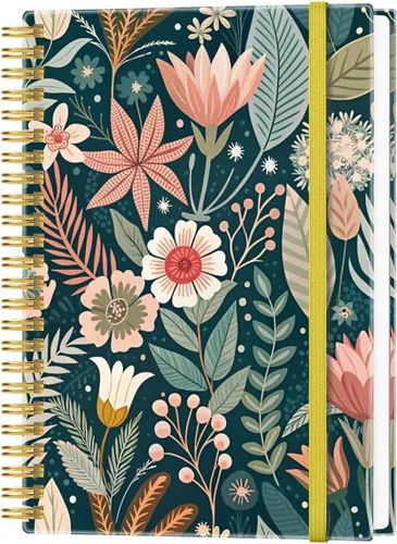 Vista 10 de Heveboik Cuaderno en blanco A5 - Cuaderno de papel en blanco de 70 hojas/140 páginas, papel blanco grueso de 100 GSM, diario en espiral en blanco
