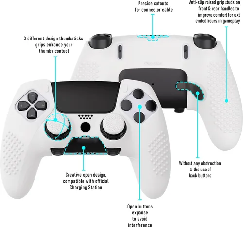 Vista 119 de PlayVital 3D Studded Edition Anti-Slip Silicone Cover Case for ps5 Edge Controller, Soft Rubber Protector Skin for ps5 Edge Wireless Controller with