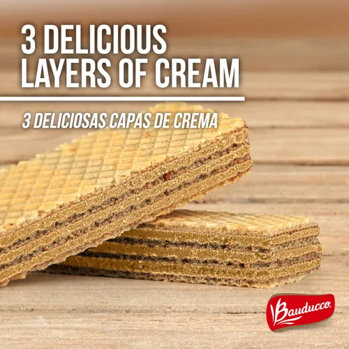 Vista 4 de Bauducco Obleas de Mantequilla de Maní – Galletas Crujientes de Oblea con 3 Deliciosas e Indulgentes Capas Decadentes de Crema con Sabor a