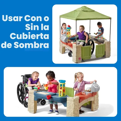 Vista 7 de Step2 Patio de Juegos Todo Alrededor con Toldo – Casa de juegos al aire libre sombreada para niños con características realistas e interactivas