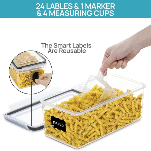 Vista 9 de Vtopmart - Recipientes de almacenamiento para pasta, paquete de 8, recipientes herméticos de 3.2L