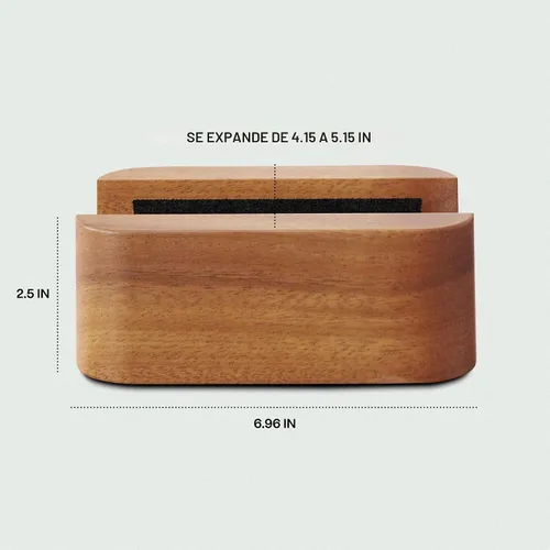 Vista 3 de COREMINDED Soporte vertical doble ajustable para computadora portátil, soporte de madera para laptop, soporte para MacBook Pro, base de aire Mac