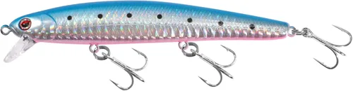 Vista 15 de LITTMA Señuelos de pesca de surf de California Señuelos de pesca de agua salada Jerkbait Crankbait Surf Minnow 110 - Sardina metálica Super Glow