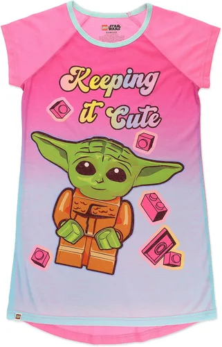 Vista 2 de LEGO Star Wars - Pijama de bebé Yoda con pantuflas Cozeez, color rosa, talla 45 a 1012