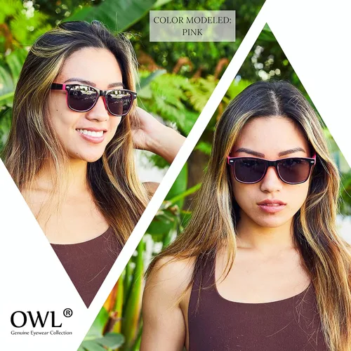 Vista 2 de Owl Vintage Two Tone Sunglasses Smoke Lens Classic Retro