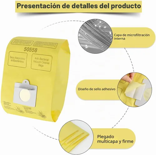 Vista 5 de Bolsas para aspiradora Kenmore Canister Tipo C/Q 50555 50557 50558 y Tipo C-5, 10 unidades de Improvedhand