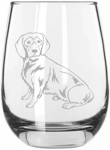 Vista 462 de Shar Pei (chino) - Vaso de vino sin tallo grabado para perro, 15.25 onzas