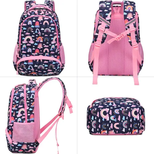 Vista 47 de Juego de mochila para niñas y adolescentes, mochila escolar para niños con bolsa para el almuerzo, estuche para lápices, mochilas escolares