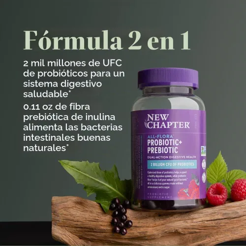 Vista 3 de New Chapter Gomitas probióticas All-Flora, suministro para 1 mes
