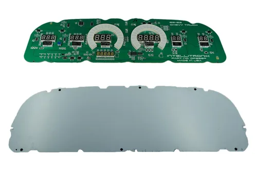 Vista 2 de Panel de repuesto digital LED compatible con Chevrolet Truck 1960-1963 Clúster de instrumentos de ajuste personalizado con medidores digitales Azul