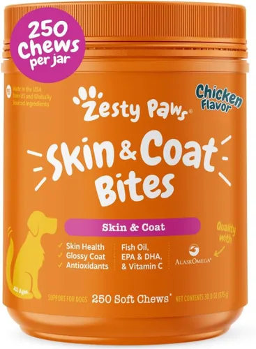 Vista 8 de Zesty Paws Aceite de salmón para perros - Masticables de aceite de pescado