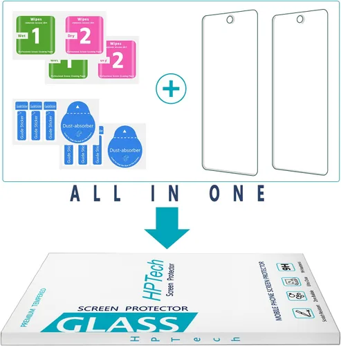 Vista 7 de Paquete de 2 protectores de pantalla para Motorola Moto One 5G Ace vidrio templado Antiarañazos, sin burbujas, fácil de instalar, transparente
