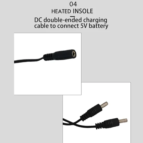 Vista 9 de 1 par de plantillas eléctricas con calefacción, carga USB, plantilla de zapatos calentada que mantiene el calor ligero, EVA recargable, plantillas