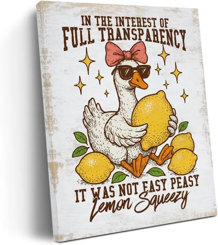 Vista 10 de Divertida decoración de pared en lienzo con diseño de pollo, diseño de pollo, bonito póster con marco de gallina floral campestre, pintura artística