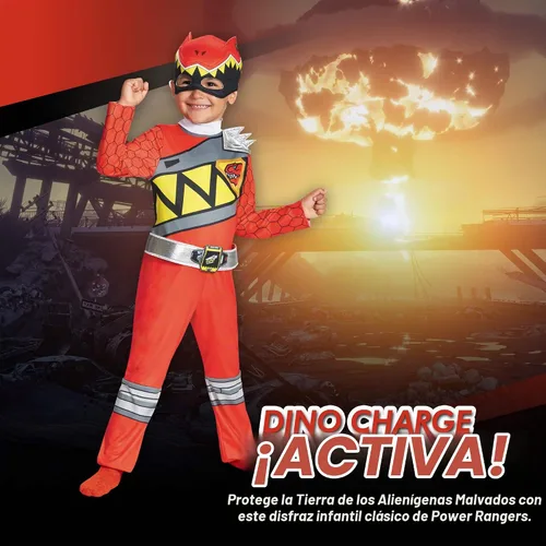 Vista 5 de Disfraz de Ranger Rojo Dino Charge para niño