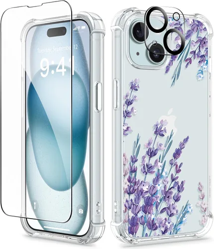 Vista 49 de GVIEWIN - Funda para iPhone 11 con protector de pantalla + protector de lente de cámara, cubierta protectora transparente suave de poliuretano