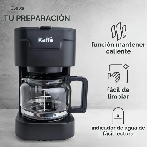 Vista 4 de Kaffe - Cafetera (25 onzas / 25.4 fl oz), función de mantener el calor, lavable y lavable, filtro de cesta extraíble, compatible con filtros de Negro