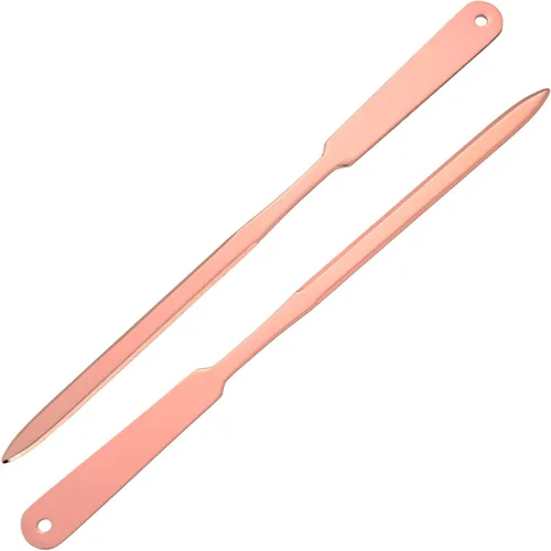 Vista 6 de Outus Paquete de 2 abridores de letras rosados, abridor de sobres dorados, cortadora de acero inoxidable, cuchillo abrecartas de mano, cortadora