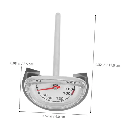Vista 8 de Termómetro de acero inoxidable para freír profundo con soporte Medidor de temperatura preciso para cocinar, hornear y freír, amplio rango