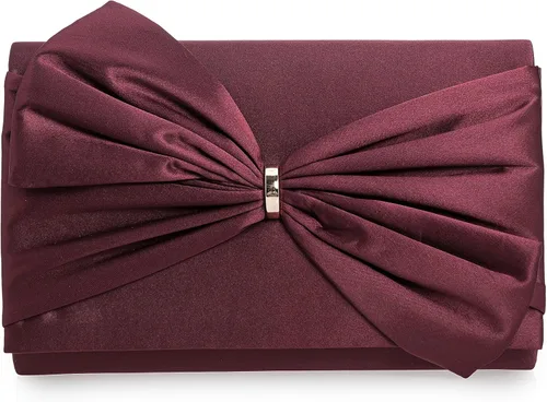 Vista 8 de CHARMING TAILOR Bolso formal de satén con lazo para mujer, bolso de embrague elegante para bodas, bailes, fiestas