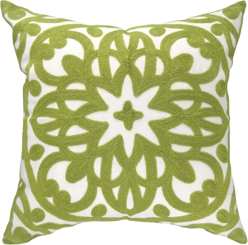 Vista 21 de Alysheer Funda de almohada decorativa bordada de 18 x 18 pulgadas, acogedora y fresca funda de cojín bohemia con diseño de mandala chic de punto