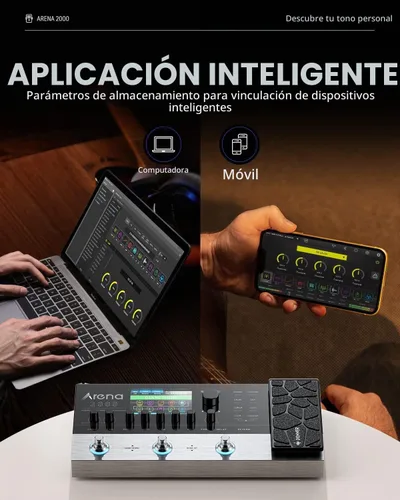 Vista 7 de Donner Arena 2000 Pedal Multi-Efectos para Guitarra con 278 Efectos, 100 IRs, Looper, Caja de Ritmos, Modelado de Amplificador, Soporte XLR y MIDI