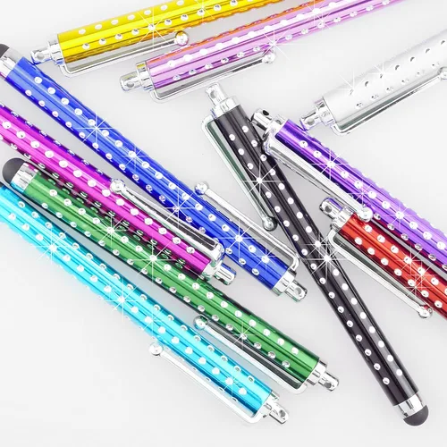 Vista 5 de Eco-Fused Paquete de 10 bolígrafos de metal brillante, universales, compatibles con todos los dispositivos de pantalla táctil capacitiva, para iPad