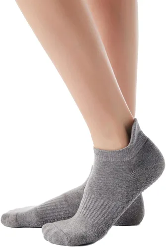Vista 33 de Calcetines de yoga con dedos de pilates con empuñaduras para mujer, antideslizantes, acolchados, florales, calcetines tobilleros para baile de ballet