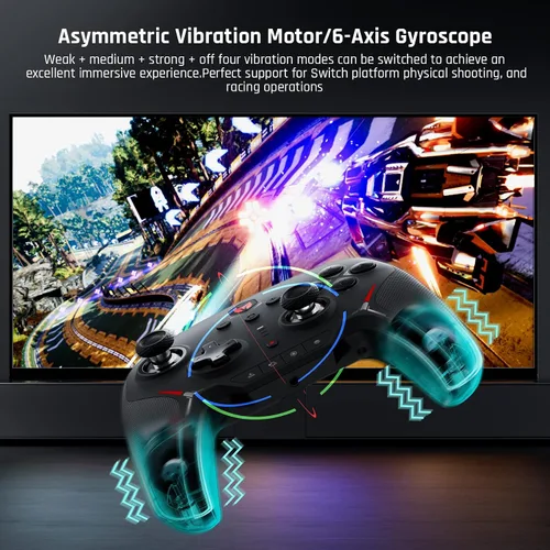 Vista 6 de BIGBIG WON Wireless Switch Controller, Bluetooth Wired Dual Mode Game Controller For Nintendo Switch, PC, Android, IOS, Custom ButtonsNFCTurbo