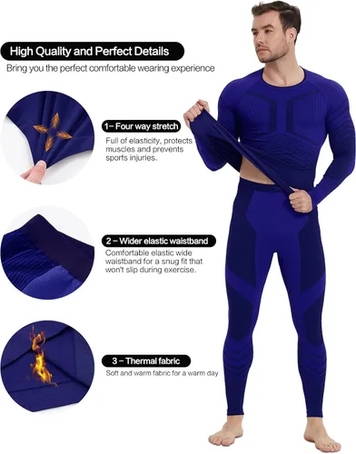 Vista 4 de MEETYOO Men's Thermal Underwear Set Sport Long Johns Base Layer